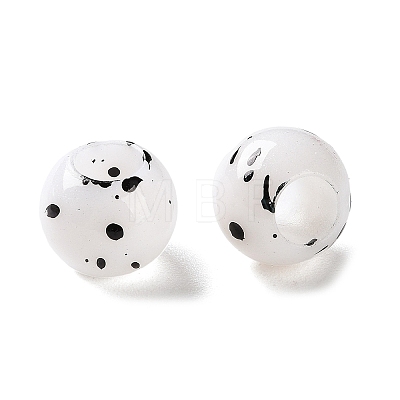 Spray Painted ABS Plastic European Beads KY-G033-01B-01-1