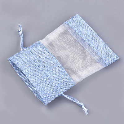 Cotton & Organza Packing Pouches Drawstring Bags ABAG-S004-09E-10x14-1