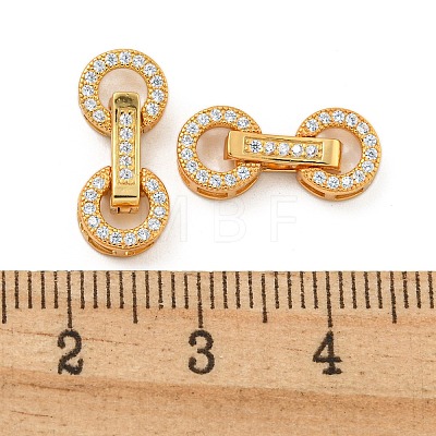 925 Sterling Silver Micro Pave Clear Cubic Zirconia Fold Over Clasps STER-U001-20G-1