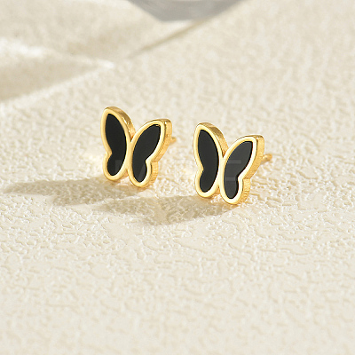 Butterfly 201 Stainless Steel Stud Earrings YM0413-1-1