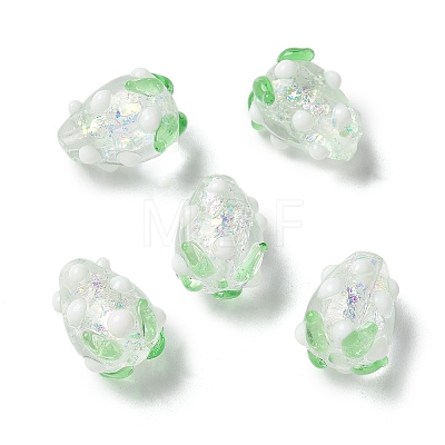 Handmade Foil Lampwork Bumpy Beads Strands FOIL-Z001-05E-1