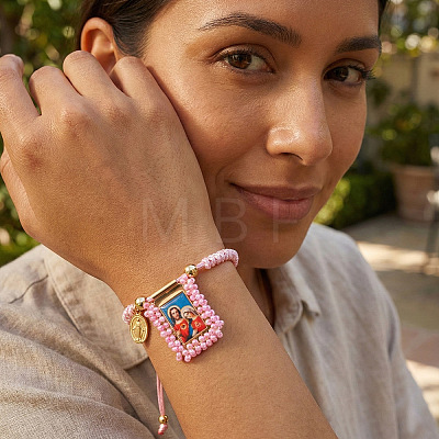 Printed 304 Stainless Steel Charm Bracelets QB7053-1