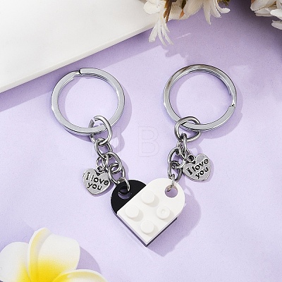 Matching Couple Resin Heart Keychain KEYC-YW00181-01-1