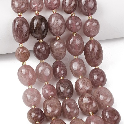 Natural Strawberry Quartz Beads Strands G-G453-D07-01-1