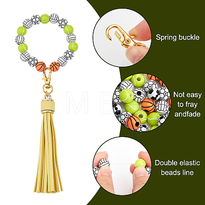   DIY Sports Themed Bracelet Keychain Making Kit DIY-PH0009-36-1