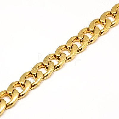 304 Stainless Steel Curb Chain/Twisted Chain Necklaces STAS-A028-N127G-1