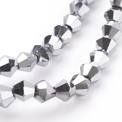 Electroplate Glass Beads Strands X-EGLA-S057-4-1