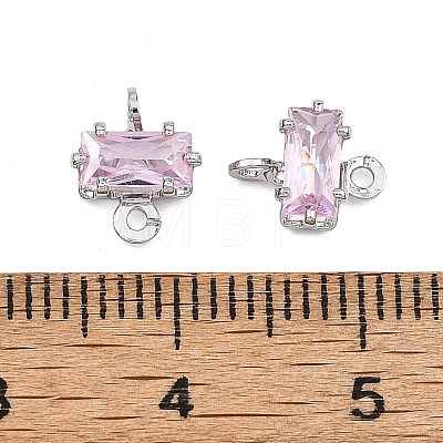 SHEGRACE Brass Pave Cubic Zirconia Rectangle Connector Charms XGRQ2O378-438B-P-1