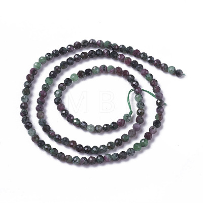 Natural Ruby in Zoisite Beads Strands G-F596-33-2mm-1
