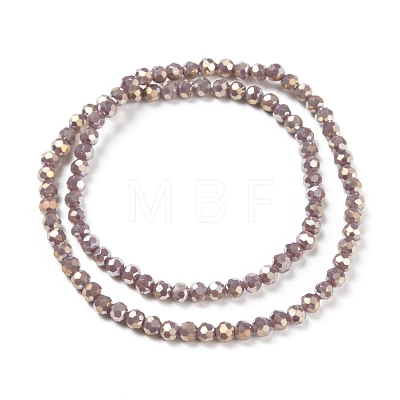 Round Full Rainbow Plated Faceted(32 Facets) Electroplate Glass Beads Strands X-EGLA-J130-FR12-1