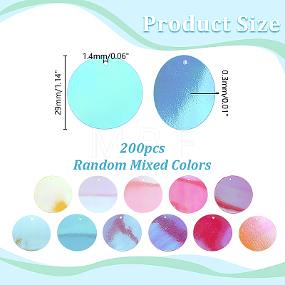 200Pcs PVC Paillette/Sequin Pendants FIND-HY0005-22D-1