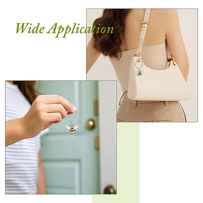 20Pcs Alloy Enamel Bees Keychain KEYC-FH00099-1