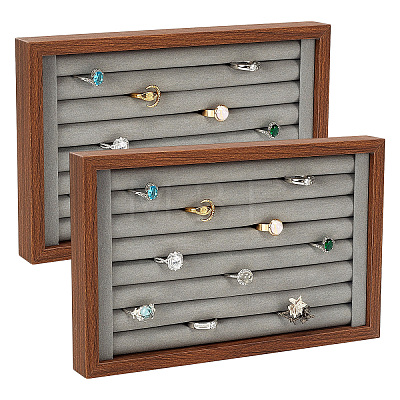 4Pcs Wood Finger Ring Organizer Display Trays ODIS-WA0001-32-1