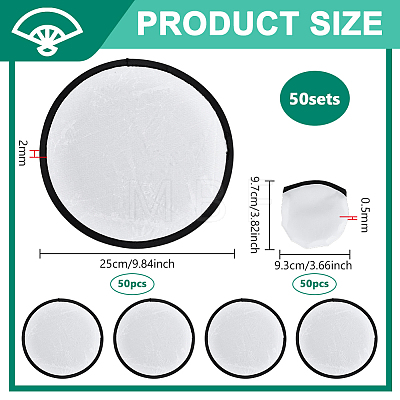 50Pcs Nylon Foldable Flying Disc or Fan with Storage Bag Assortment AJEW-BC0008-88A-1