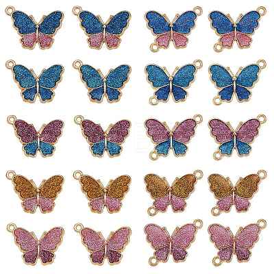 20Pcs Butterfly Alloy Enamel Pendants & Links Connectors JX228A-1
