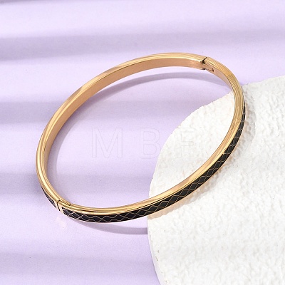 304 Stainless Steel Enamel Hinged Cuff Bangles for Women SA-CBAC920-15G-02-1