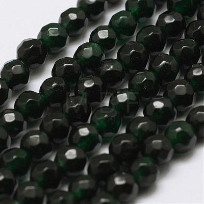 Faceted Natural Agate Beads Strands G-F447-4mm-C01-1