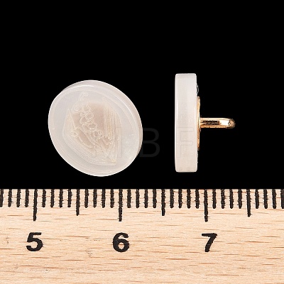 1-Hole Resin Alloy Shank Buttons FIND-B065-03G-07-1