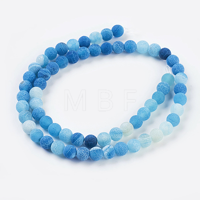 Natural Crackle Agate Beads Strands G-G055-6mm-2-1
