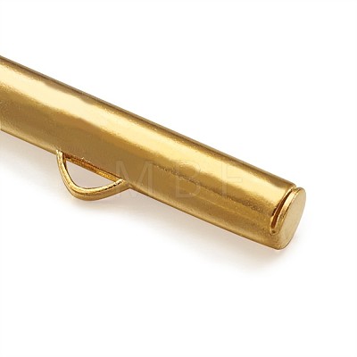 Brass Slide On End Clasp Tubes KK-TA0007-29G-1