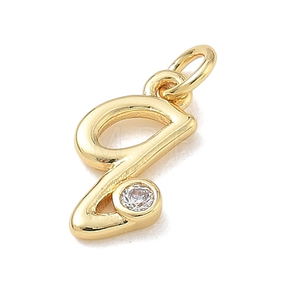 Brass Micro Pave Clear Cubic Zirconia Charms KK-D289-66G-Q-1