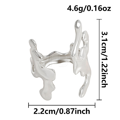304 Stainless Steel Open Cuff Rings ID3951-1-1