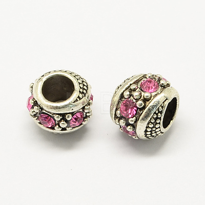 Alloy Rhinestone European Beads MPDL-R036-08D-1