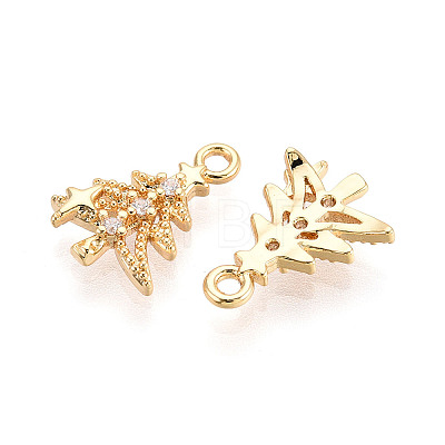 Brass Micro Pave Cubic Zirconia Charms KK-N263-145A-G-1