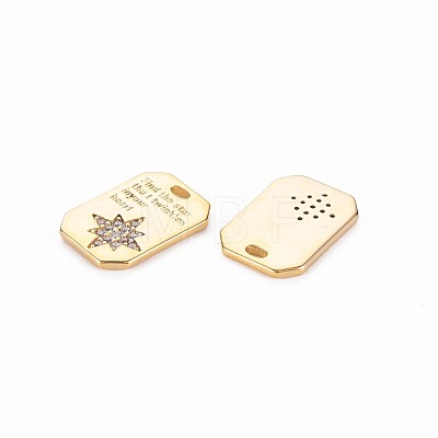 Brass Micro Pave Clear Cubic Zirconia Charms KK-S356-699-1
