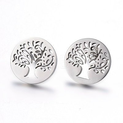 Tarnish Resistant 304 Stainless Steel Stud Earrings EJEW-H371-05P-1