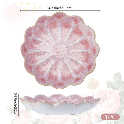 1Pc Porcelain Snack Plate AJEW-SP0006-04A-1