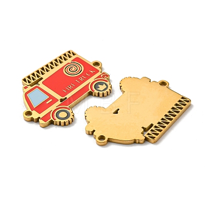 304 Stainless Steel Enamel Connector Charms STAS-L022-018G-02-1