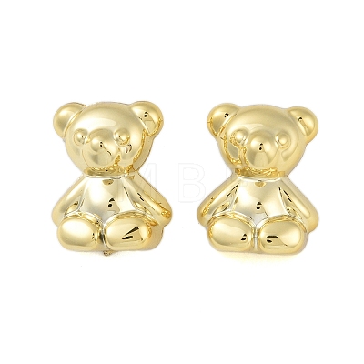 Bear CCB Plastic Stud Earrings for Women EJEW-Q382-04A-G-1