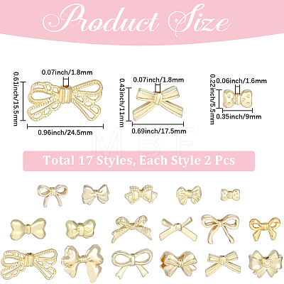 34Pcs 17 Styles Rack Plating Alloy Beads FIND-PA0001-46-1