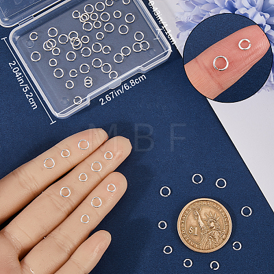 60Pcs 2 Styles 925 Sterling Silver Open Jump Rings STER-BBC0006-21-1