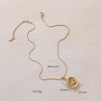 304 Stainless Steel Spiral Shape Pendant Necklaces for Women RE0047-1