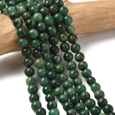 Natural West African Jade Round Beads Strands G-P075-03-6mm-1
