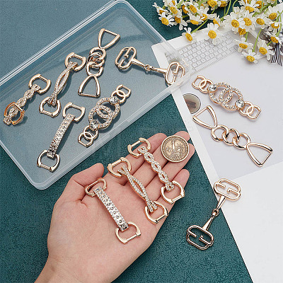   12pcs 6 styles Zinc Alloy Rhinestone Shoe Buckles FIND-PH0017-83-1