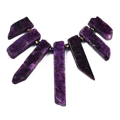 Natural Lepidolite/Purple Mica Stone Beads Strands X-G-N215-007-1