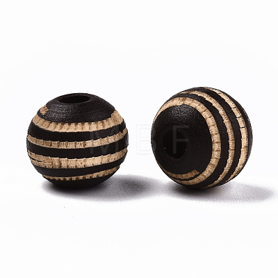 Painted Natural Wood Beads WOOD-T021-54A-02-1