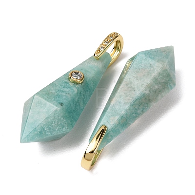 Natural Amazonite Beaded European Dangle Charms GG-CBA9389-03I-1