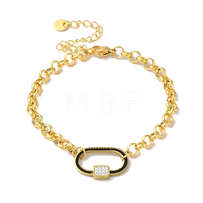 304 Stainless Steel Enamel Rolo Chain Bracelets BJEW-I315-12G-02-1