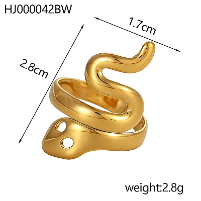 304 Stainless Steel Cuff Rings for Women STAS-OY018-13G-1