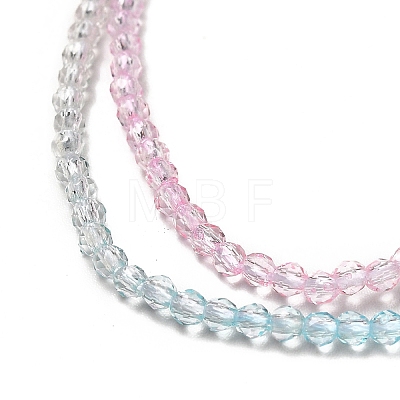 Transparent Gradient Color Glass Beads Strands GLAA-H021-01A-17-1