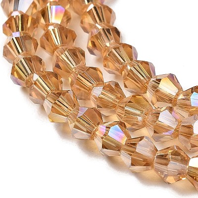 Transparent Electroplate Glass Beads Strands LS-GLAA-F029-4mm-A18-1