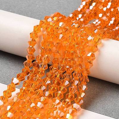 Transparent Electroplate Glass Beads Strands EGLA-A039-T6mm-B23-1