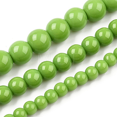 Opaque Solid Color Glass Beads Strands LS-GLAA-T032-P4mm-06-1