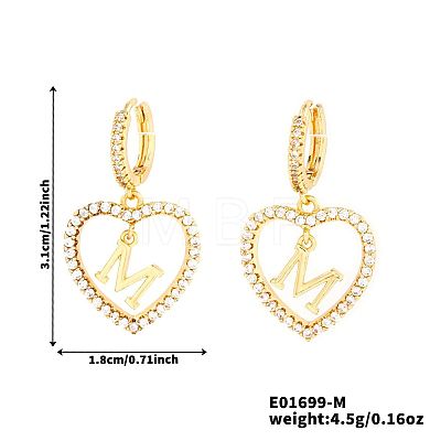 Brass Heart Hoop Earrings BR9605-7-1