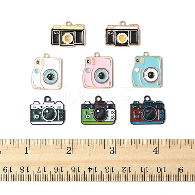 25Pcs 8 Styles Alloy Enamel Pendants ENAM-FS0003-13-1