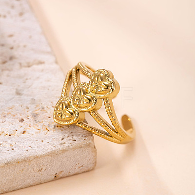 Adjustable 304 Stainless Steel Cuff Open Rings for Women WGDC33C-01-1